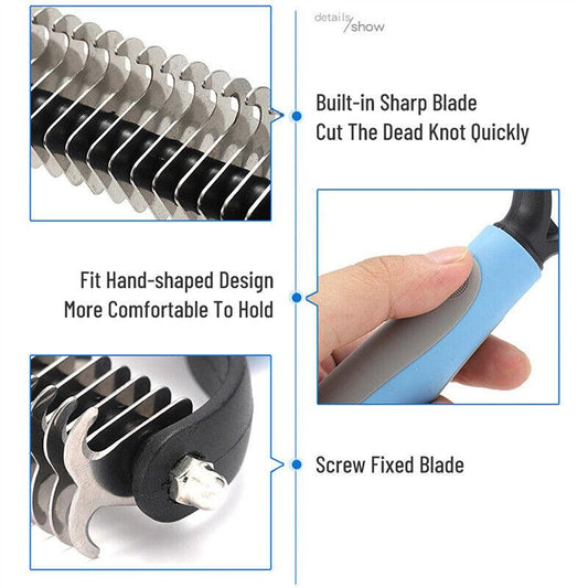 SunnyNest™ 2-in-1 Grooming Brush – Shedding & Dematting Tool