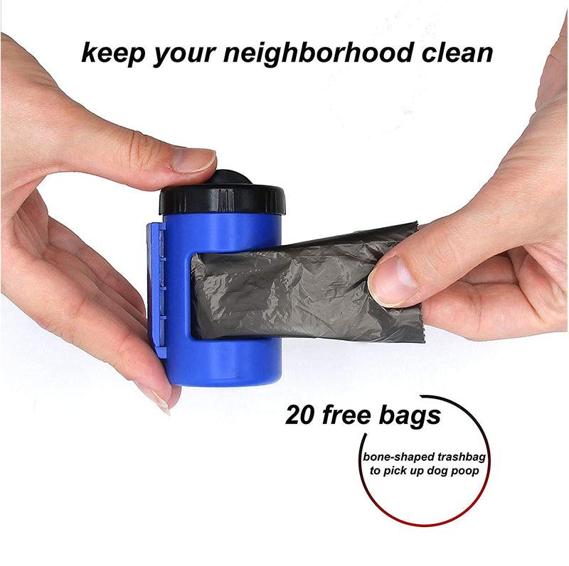 SunnyNest™ Nightwalk LED Retractable Dog Leash + Bag Holder